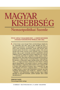 Magyar Kisebbség című folyóirat tematikus, 2014. 1. száma: Ötven hónap Észak-Erdélyben: a Horthy-rendszer integráló készségének próbája (1940—1944)