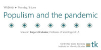 Populism and the pandemic. Speaker: Rogers Brubaker (Professor of Sociology, UCLA)